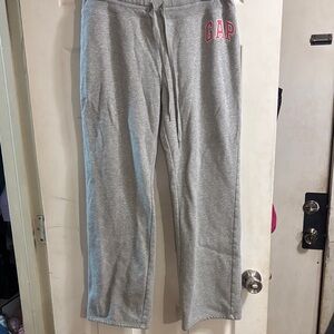 GAP Gray Boot Cut Pants with Pink Logo